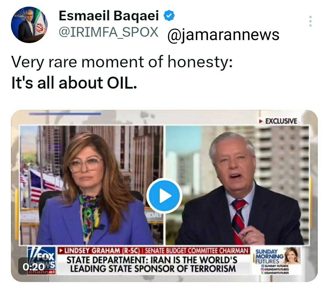 سخنگوی وزارت خارجه: پس مسئله، نفت است!