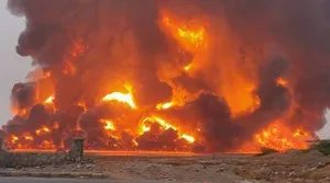 آتش‌سوزی گسترده در تونس