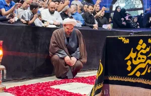 حضور حجت‌الاسلام محمدی‌گلپایگانی در رواق دارالذکر حرم مطهر رضوی