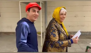 شوخی بامزه گوهر خیراندیش با عمو پورنگ