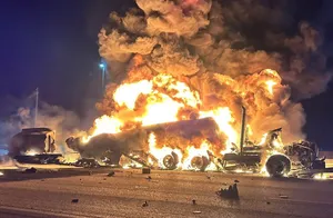 واژگونی و انفجار تانکر سوخت در بغداد