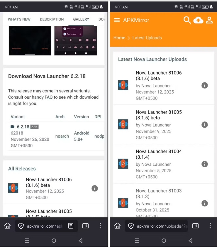 برنامه‌های اندروید