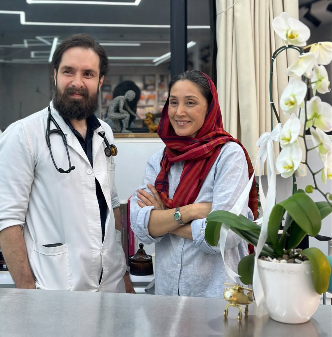 هدیه تهرانی در کنار دکتر یاسر رخشان