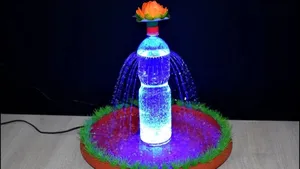 آموزش ساخت فواره رومیزی با بطری پلاستیکی و چراغ LED
