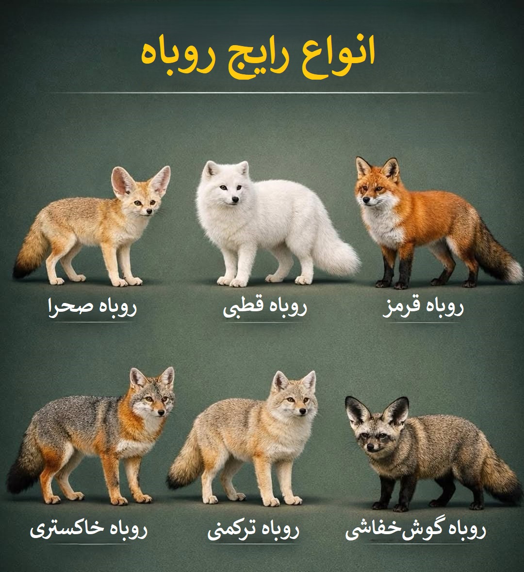 اینفوگرافیک انواع رایج روباه