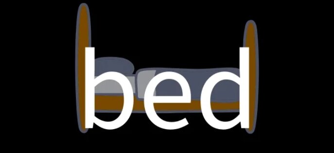 واژه bed (تختخواب)