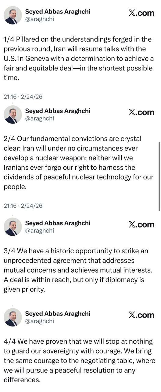 عراقچی: اگر به دیپلماسی اولویت داده شود، دستیابی به توافق ممکن است