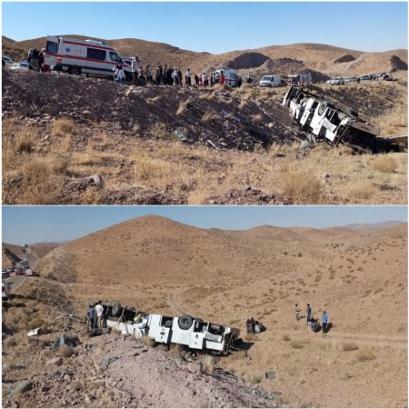 واژگونی اتوبوس روستای ممند