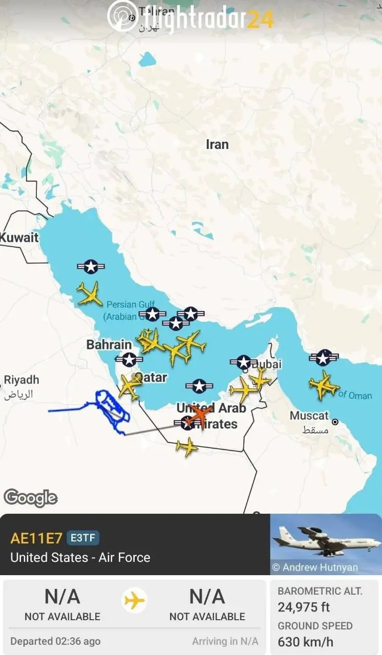 نقشه  تردد هواپیماهای  آمریکا