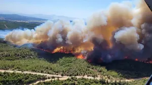 پیش‌روی آتش‌سوزی گسترده جنگلی در جنوب غربی ترکیه