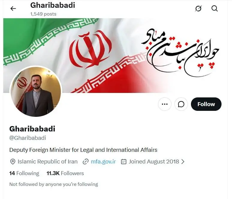 شبکه ایکس تیک آبی معاون وزیر خارجه را حذف کرد
